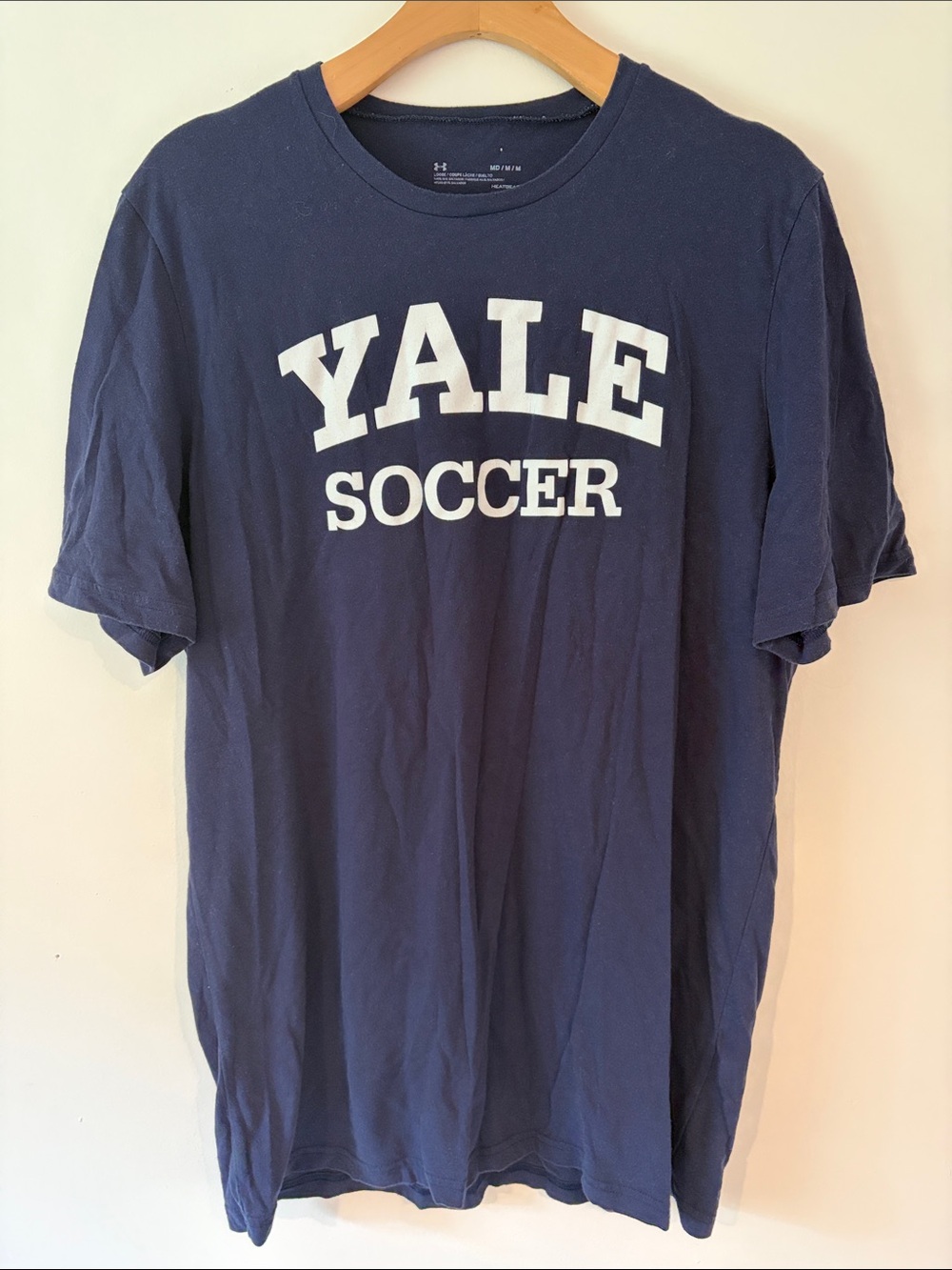 Yale Soccer Men's Crew Neck T-Shirt - Navy Size Medium